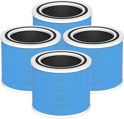 Core 200S Smoke Remover Replacement Filter Compatible with LEVOIT Core 200S and Core 200S-P Smart WiFi Air Purifier, 3-in-1 H13 True HEPA Activated Carbon Filter, Core 200S-RF-SR, Blue, 4 Pack