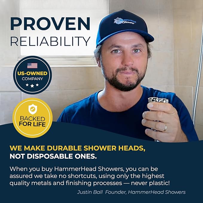 HammerHead Showers® Solid Metal Shower Head Filter – KDF 55 Shower Filter, High Pressure Universal Shower Filters to Remove Toxic Chemicals – Removes Chlorine and Heavy Metals – Oil Rubbed Bronze