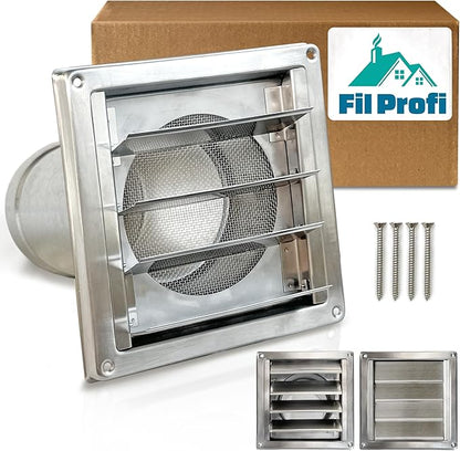 (6 Inch) Wall Vent Cover with Metal Mesh Screen,Exterior Hood Vent for House,Extended air Pipe.
