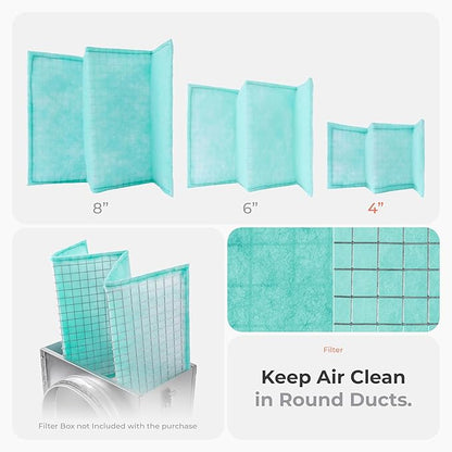 6 x 6 Inch Air Filter for 4 Inch Filter Box - Replacement Filter - W-Shaped EU3 Filtration Class, ISO Coarse 40% - Dust Collection, Lint Catcher/Trap, Air Filtration - Steel Wire Mesh