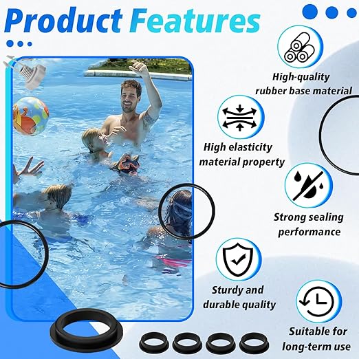 Sand Filter Pump O-Ring Replacement Kit (12-Piece) - Compatible with Intex/Krystal Clear Models 26641EG, 28645EG & Part 25013 Air Release Valve - Pool Filter Gasket Seals Set