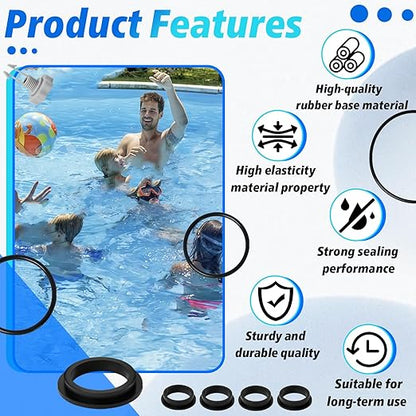Sand Filter Pump O-Ring Replacement Kit (12-Piece) - Compatible with Intex/Krystal Clear Models 26641EG, 28645EG & Part 25013 Air Release Valve - Pool Filter Gasket Seals Set