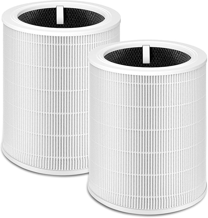 Core 600S Replacement Filter Compatible With Levoit Core 600s, 3-In-1 High-Efficiency Filter And Activated Carbon Filter, Part#Core 600S-Rf for Home Dust/Smoke Odors/Pet Dander Removing, 2Pack, White