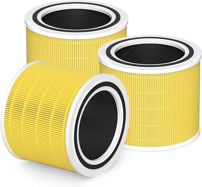 Core 200S Pet Care Replacement Filter Compatible with LEVOIT Core 200S and LEVOIT Core 200S-P Smart WiFi Air Purifier, 3-in-1 H13 True HEPA Activated Carbon Filter, Core 200S-RF-PA, Yellow, 3 Pack