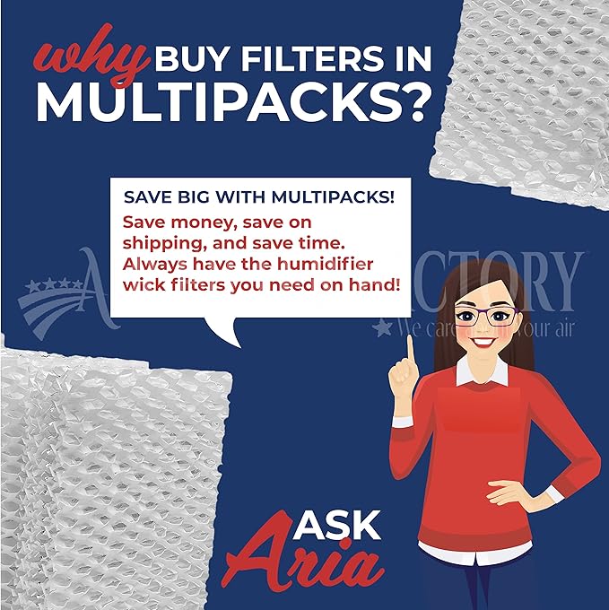 Air Filter Factory Replacement For ReliOn RCM-832 Humidifier Wick Filters 2-Pack