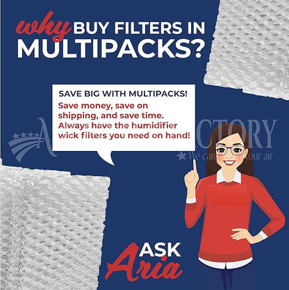 Air Filter Factory Replacement For ReliOn RCM-832 Humidifier Wick Filters 2-Pack