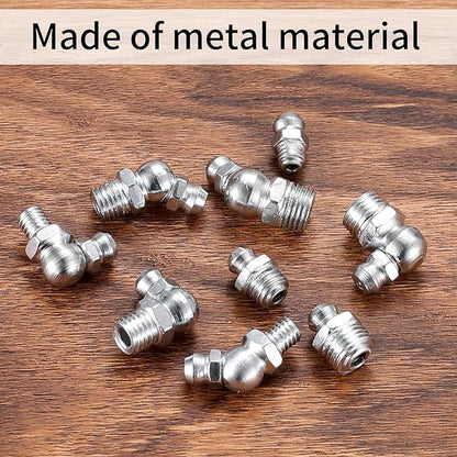 60 Pcs Metric Grease Fittings Kit,Hydraulic Grease Zerk Assortment Kit, 45 90 Degree Grease Gun Fittings,M6 M8 M10 Straight and Angled Grease Zerk Kit for Grease Guns Mechanical Lubrication