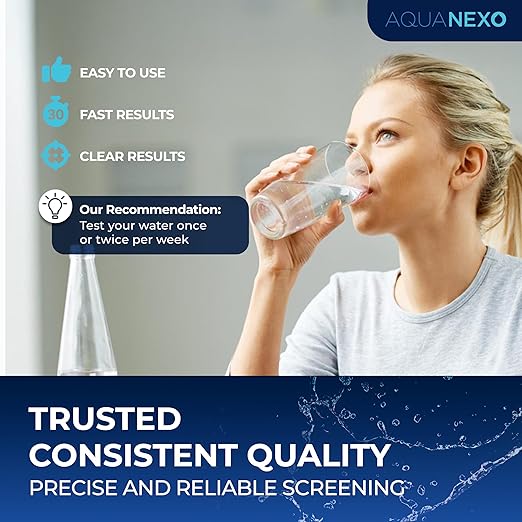 21 Parameters, 125 + 20 Drinking Water Test Strips + 2 x Coliform Bacteria Test, pH Test Strips, Water Tester Drinking Water, Water Hardness Measure, Drinking Water Hardness Test Strips