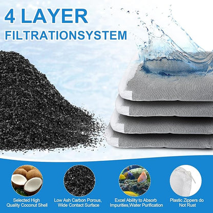 4 Pack Activated Carbon Inserts for AquaClear 70 Aquarium Filter,Carbon Media for Fluval Aqua Clear up to 70 Gallons Aquariums,Charcoal for Fish Tank Filter A1386
