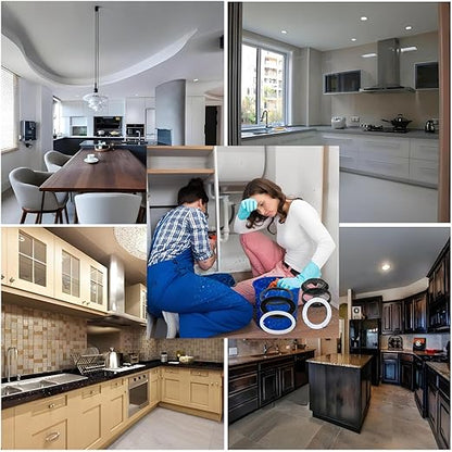 6PCS Kitchen Sink Filter Sealing Ring, Flat Silicone Gasket for Drain Pipe, Waste Pipe Gasket, 1.77-inch Drain Pipe Sink Odor Collector Siphon, 45mm Inclined Sliding Joint Rubber Ring
