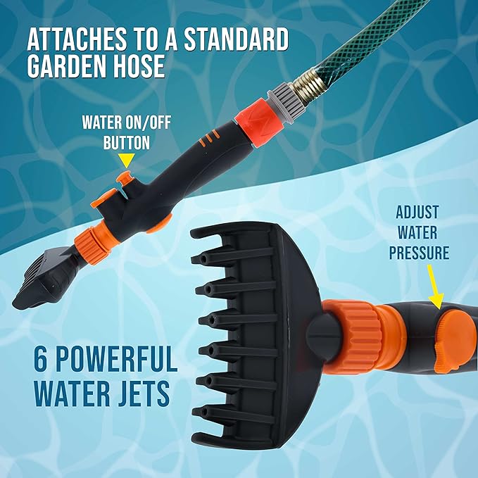 U.S. Pool Supply Cartridge Pool Filter Cleaner Tool - Spa Filter Cleaner for Hot Tub Pool, Water Jet Spray Comb Cleaning Wand, Clean Dirty Cartridges, Removes Dirt Debris, Garden Hose Connector