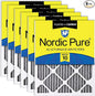 Nordic Pure 16x25x1 (Actual Size: 15 1/2 x 24 1/2 x 3/4) Furnace Air Filters MERV 10 Pleated Plus Carbon 6 Pack