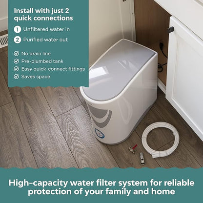 AMI Sola Pure, Under-The-Counter UV Water Purifier, Water Filter for Sink with UV and UF