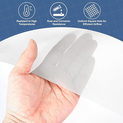 uxcell 150 Mesh 118" x 12" Woven Wire Mesh, 304 Stainless Steel Air Vent Filter Screen, Window Screen Mesh for DIY Projects Vents Cover Filtration Animals Fence