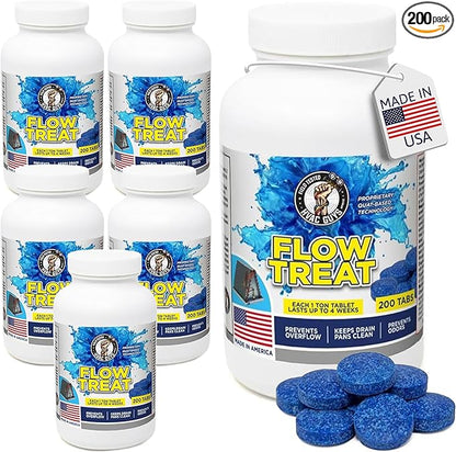 HVAC GUYS – Flow Treat Tabs - 1200 Tablets | AC Drain Line Cleaner | Prevents Odors, Keeps HVAC Drain Pan Clean, Prevents Overflow | One Tablet Lasts up to 4 Weeks