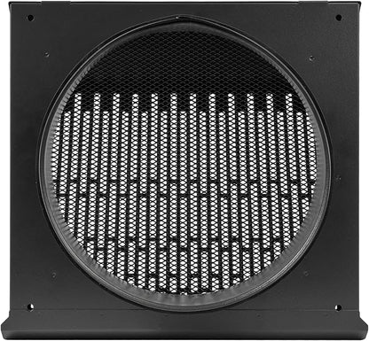 Vent Systems 10" Inch Exhaust Vent Cover with Rubber Gasket - Graphite Black Galvanized Steel - Robust and Weatherproof Outdoor Air Exhaust Box - Duct or Surface Mounting - Rain, Snow Protection