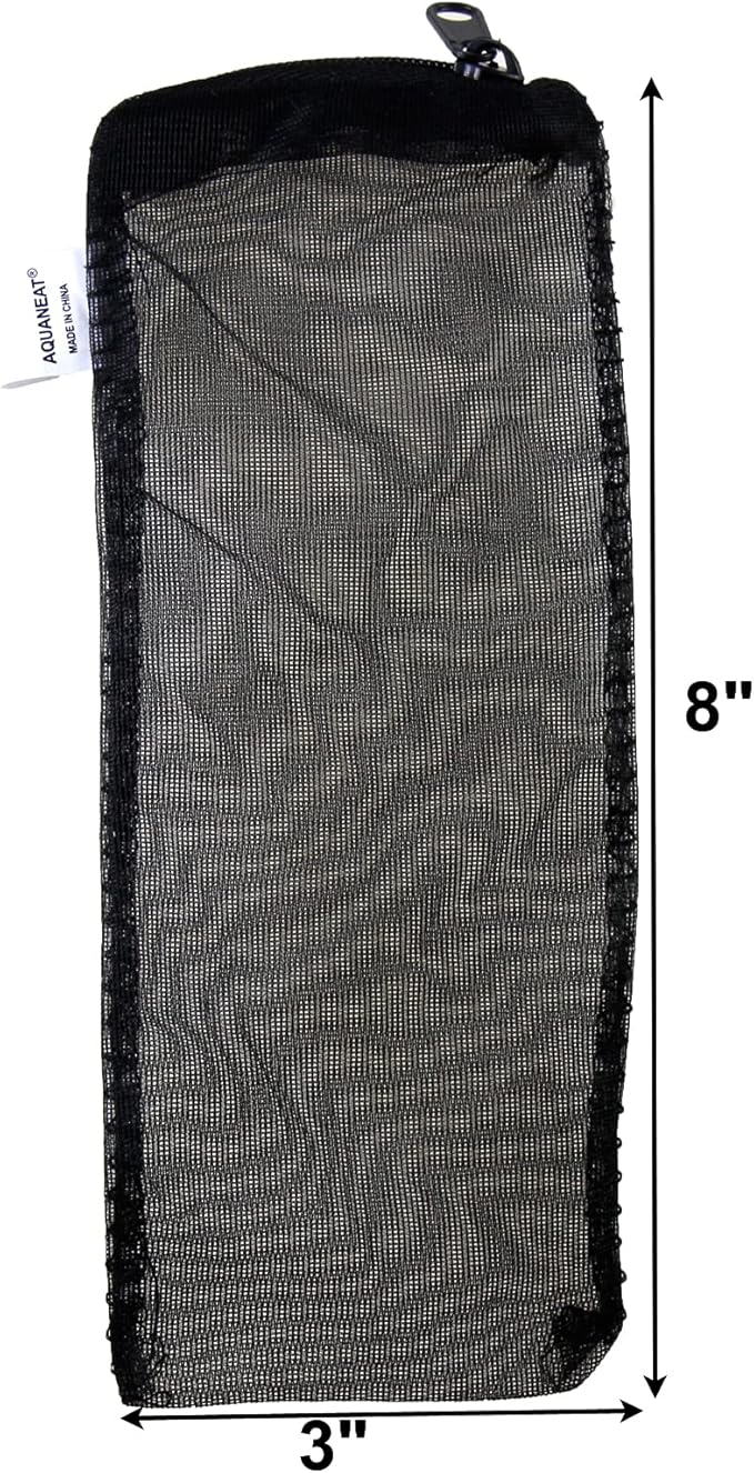 AQUANEAT 10pcs Aquarium Filter Media Bags, Fish Tank Fine Mesh Bags, 3”x4”/3”x8”/5.5”x8” with Plastic Zipper for Activated Carbon (3” x 8”)