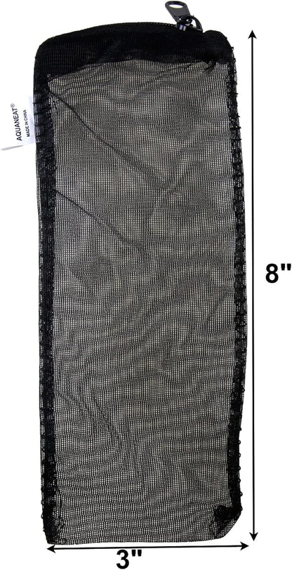 AQUANEAT 10pcs Aquarium Filter Media Bags, Fish Tank Fine Mesh Bags, 3”x4”/3”x8”/5.5”x8” with Plastic Zipper for Activated Carbon (3” x 8”)