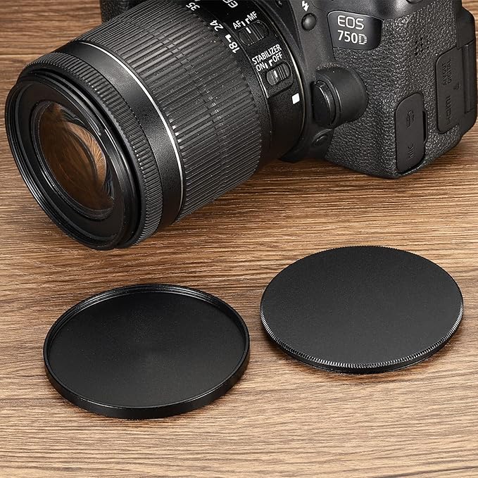 PATIKIL 55mm Lens Cap, Camera Lens Cap Cover Universal Front Metal Lens Filter Stacks Cap Protective Case for 55mm Camera Circular Polarizing Fader ND Filter, Black