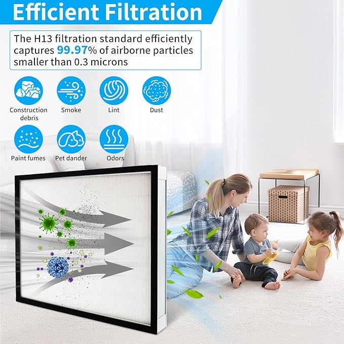 2 Pack F301H HEPA Filter, AS-550 Air Scrubber Stage 2 HEPA 550 Air Filter Compatibile with BlueDri,16 x 19 x 2 Air Shield 550 HEPA Air Scrubber Filter fit for BlueDri/Vevor/Dri-Eaz/Phoenix/Bear