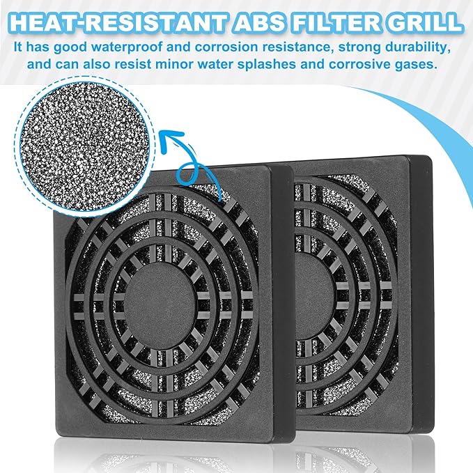 PATIKIL 70mm Fan Filter Grill, 6 Pcs Plastic Ventilation Dustproof Grill Cover Cooling Ventilator with Screws for Industry Workshop Computer Case Refrigerators Air Conditioning, Black