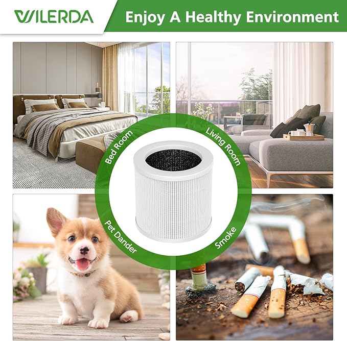 2 Pack A1 Replacement Filter Compatible with VEWIOR Air Purifier HQSC-50, HQKJ-80, AMEIFU AP01W, KOIOS HQKJ-50 Air Pur ifier, 3-in-1 HEPA Air Cleaner Filter