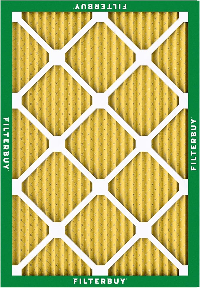 Filterbuy 17x20x1 Air Filter MERV 11 Superior Pet & Allergy Defense (12-Pack), Electrostatic Pleated HVAC AC Furnace Filters Replacement, Made in USA (Actual Size: 16.50 x 19.50 x 0.75)