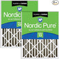 Nordic Pure 16x25x4 (Actual Size: 15 1/2 x 24 1/2 x 3 5/8) Pleated Air Filters MERV 13 Plus Carbon 2 Pack
