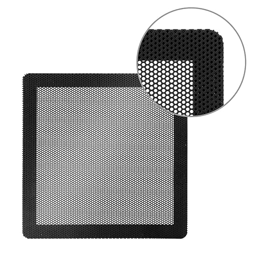 120MM PC Fan Dust Filter Computer Case Fan Magnetic Frame Dust Filter Fine PVC Mesh Length 4.72 x 4.72 inches Black-4Pack