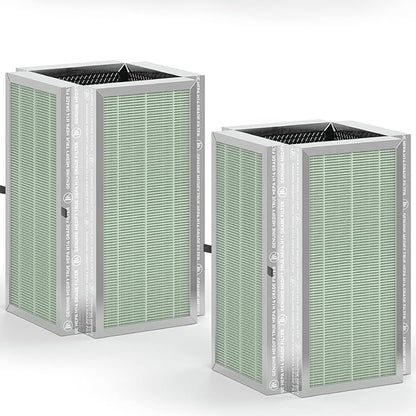 Medify MA-50 Genuine Replacement Filter | for Allergens, Wildfire Smoke, Dust, Odors, Pollen, Pet Dander | 3 in 1 with Pre-filter, H14 HEPA, and Activated Carbon | Removal to 0.1 Microns | 2-Pack