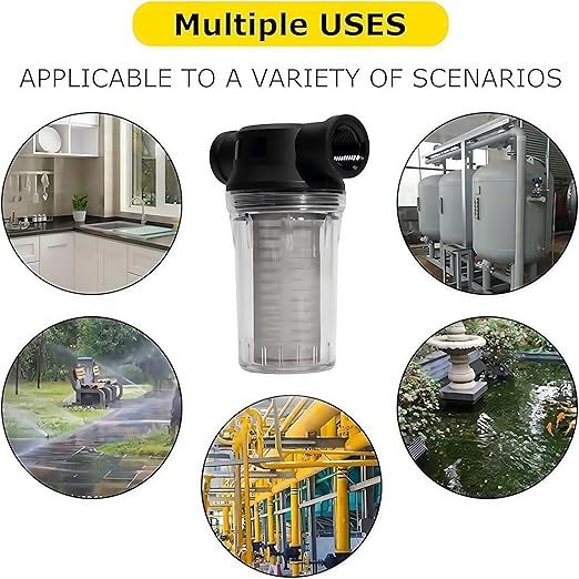 BUPUROTT Water Pump Strainer Inlet Filter for High Pressure Washer, Sediment Filter Attachment, 80 Mesh Screen(1/2“ 80Mesh)