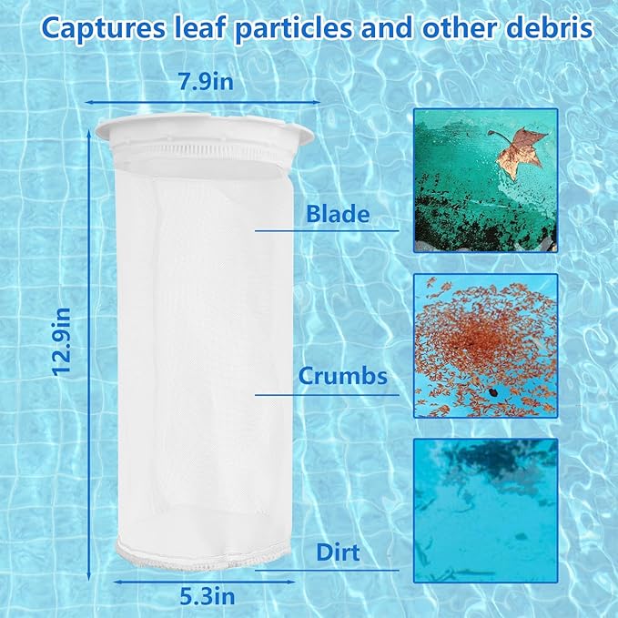 Fine Mesh Bag 004152451700 Replacement for Paramount Pool Skimmer Basket Screen 600 Micron Mesh Bag Fit for Paraskim, EDC and DDC Debris Cannister Replaces 004-152-451-700
