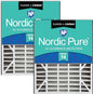 Nordic Pure 20x25x5 (Actual Size: 19 3/4 x 24 1/4 x 4 7/8) Air Bear AC Filter Replacement MERV 14 Plus Carbon 2 Pack