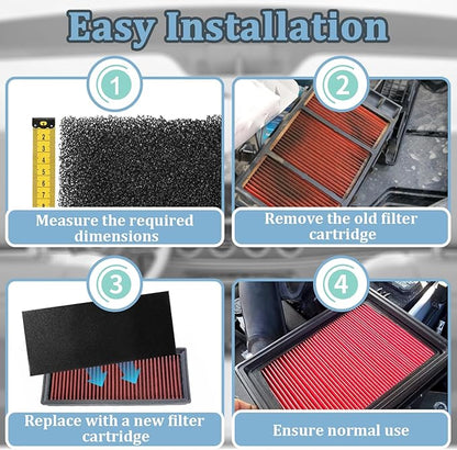 30 PPI Sponge Filter, Foam Filter Replacement, Universal Air Filter Sheet,Size 24" x 12" x 3/8", Perfect for Cutting and Fitting Purifier, Aquarium, Fish Tank, Air Conditioner