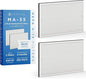 Medify MA-35 Genuine Replacement Filter for Allergens, Smoke, Wildfires, Dust, Odors, Pollen, Pet Dander | 3-in-1 with Pre-Filter, True HEPA H13 & Carbon | 0.1 Micron Removal | White, 2-Pack