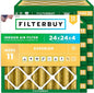 Filterbuy 24x24x4 Air Filter MERV 11 Superior Pet & Allergy Defense (12-Pack), Electrostatic Pleated HVAC AC Furnace Filters Replacement, Made in USA (Actual Size: 23.38 x 23.38 x 3.63)