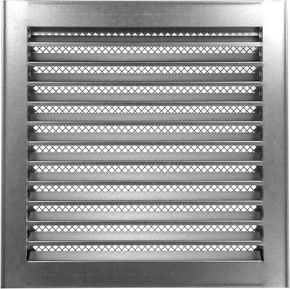 Repa Market 12" x 12" Inch (Inner Dimensions) Galvanized Steel Soffit Air Vent Cover - Louvered Square Gable Vent with Mesh Screen - Exhaust/Intake Ventilation Grill - Outdoor Metal Duct Grate