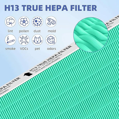 5510 5520 HEPA Toxin Absorbe Air Purifier Filter Q Replacement for Winix 5510 5520 Plasmawave Air Purifier H13 True HEPA Carbon Filter,# 1712-0123-00,2 Combon Set