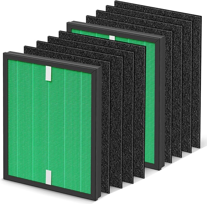 2 Sets 150 Filter Replacement for Coway Airmega 150(W) 150(K) Air Purifier, 2 X HEPA and 8 X Active Carbon Filter, AP-1019C-FP