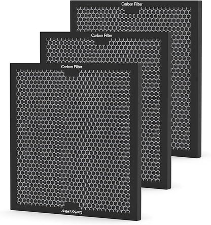 3-pack Activated Carbon Filter Replacement Set Compatible with BlueDri, VEVOR and DriEaz Air Purifiers, for HEPA500 & BD-AS-550 & F301H