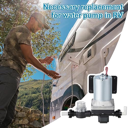 Dreyoo RV Water Pump Strainer Filter, 1/2 Twist On Pipe Strainer, 1/2 x 14 NPT x 1/2 Inch Barb Elbow and 2 Straight Swivel Adapter, RV Plumbing Fittings with PTFE Thread Seal Tape