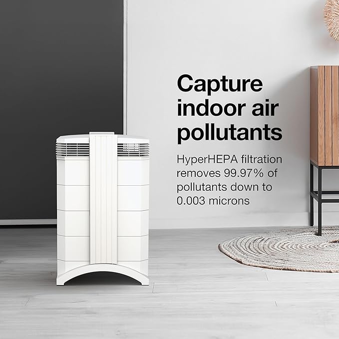 IQAir HealthPro Compact XE Air Purifier - Compact HyperHEPA Filtration for Rooms up to 1240 sq ft - Allergens, Smoke, Dust, Mold, Pet Dander, Swiss Made, WiFi Enabled