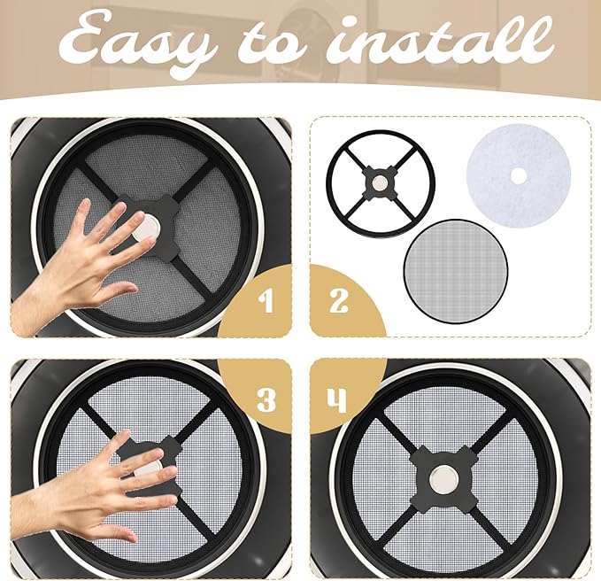 10 PCS Dryer Filter Replacement Circle, Portable Dryer Filter, Universal Dryers Lint Filtering Cloth for Various Brands Dryers