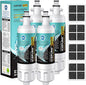 ICEPURE PRO ADQ36006101 NSF/ANSI 401 Certified Replacement for LG LT700P, Kenmore Elite 9690, ADQ36006102, RFC 1200A, 46-9690 ADQ36006101-S WSL-3 FML-3 Refrigerator Water and LT120F Air Filte, 4Combo