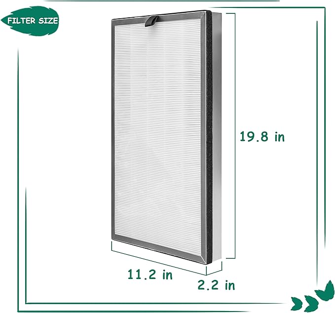 Replacement Filter, Compatible with MA Series 112 V2.0 Air Purifier,3 in 1 Pre-filter, H13 True HEPA Filter and Activated Carbon Filter, 2 Pack