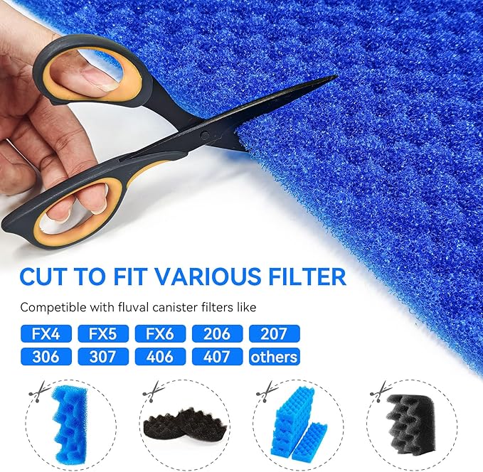 Foam Aquarium Filter Coarse Sump Filter Sponge Cut to Fit Bio Sponge Filters Media Foam Pad Replacement for Aquaneat Sponge Filter Foam for Aquarium Fish Tank Sump Pond 20/30/40 ppi（3 Pack）