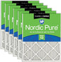 Nordic Pure 14x20x1 (Actual Size: 13 1/2 x 19 1/2 x 3/4) Pleated Air Filters MERV 13 Plus Carbon 6 Pack