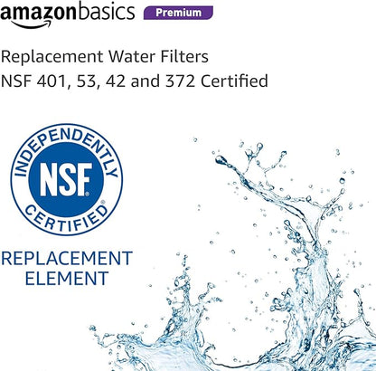 Amazon Basics Replacement Water Filter Cartridge Compatible with GE MWF Refrigerator, Pack of 2