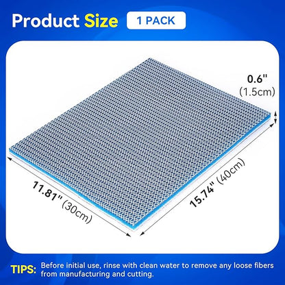Borlech 8-Layer Fast-Acting Aquarium Filter Pad - Cut-to-Size Aquarium Floss Media for Fish Tank, Pond, Sump - Fast Water Polishing in Hours (15.75"x11.81"x0.6", 1 Pack)