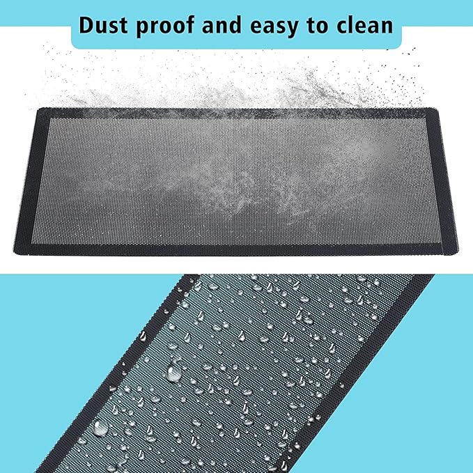 [4 Pack] 280x140mm PC Case Dust Mesh Filter, Magnetic Frame Computer Fan Dust Mesh PC Cooler Filter Dustproof PVC Cover Grills - Black